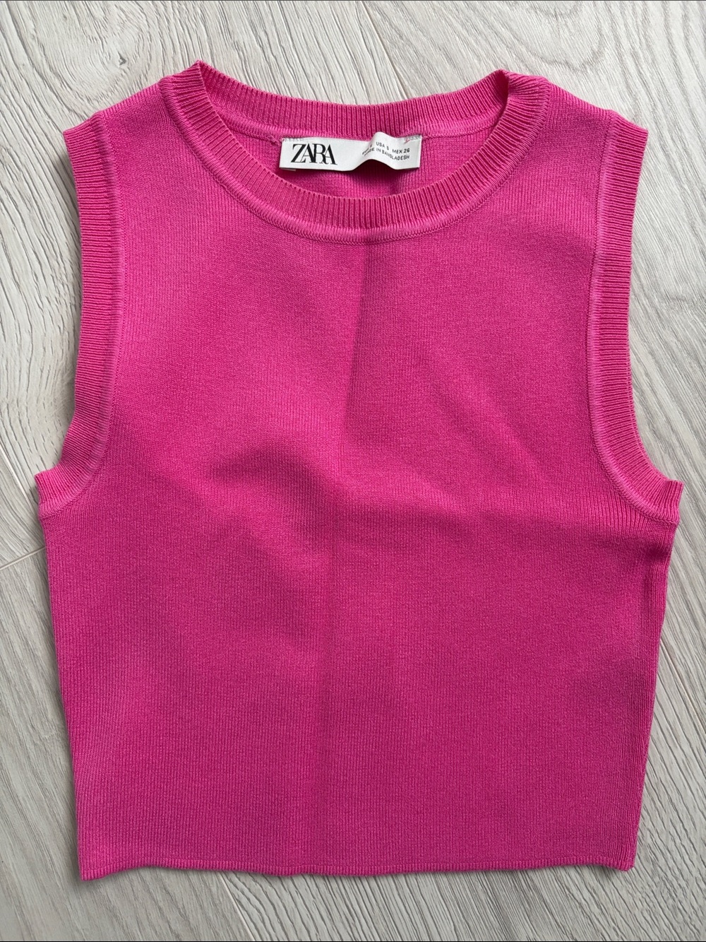 Zara Bright Fuchsia Sleeveless Knit Tank